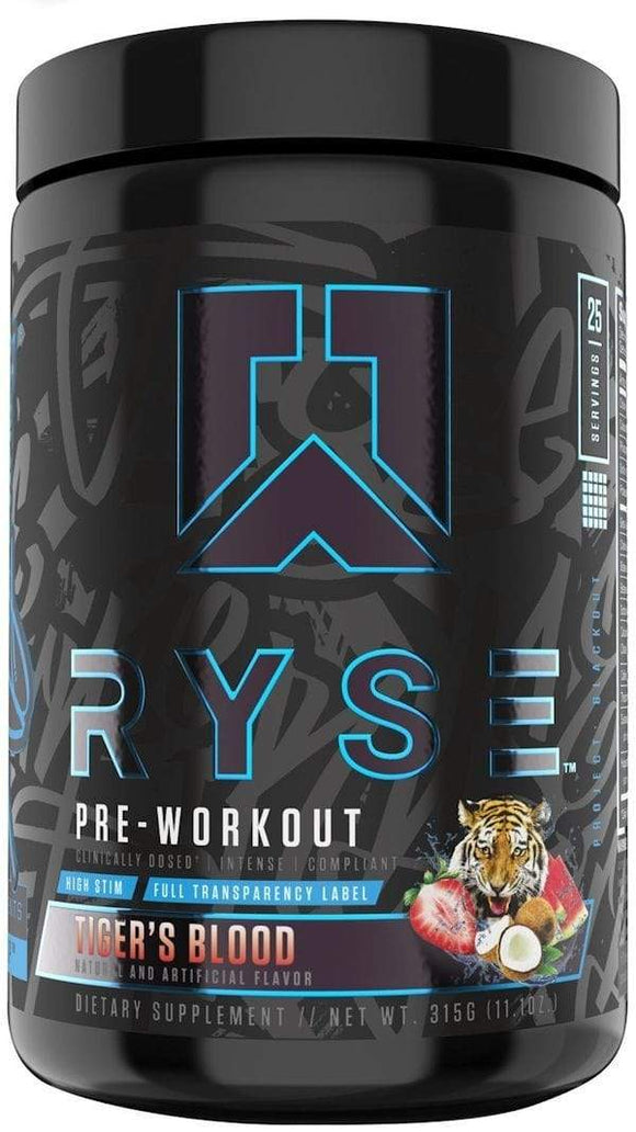 Ryse Supplements Black Pre-Workout High Stimulant 25 servings|NO3|Bodyandfitness.com