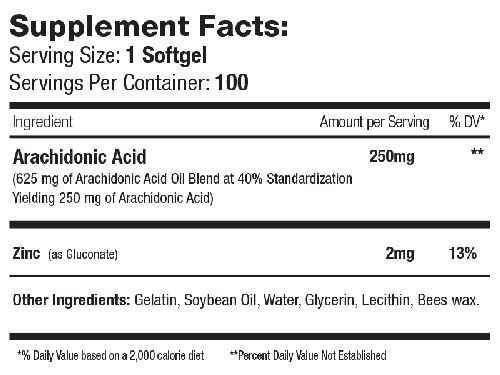 Serious Nutrition Solutions X-Gels Arachidonic Acid fact