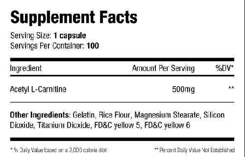 SNS Carnitine SNS Alcar-500 fat burner Fact