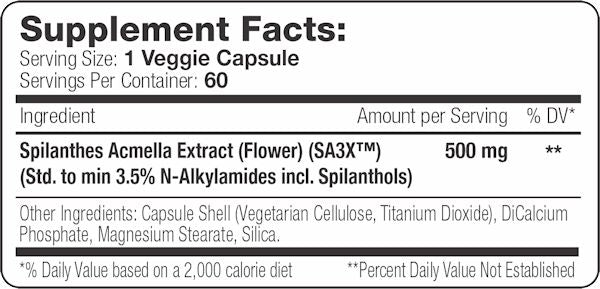 Serious Nutrition Solutions Spilanthes XT fact