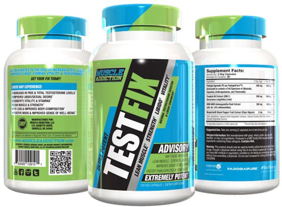 Muscle Addiction Test Fix 120 veg caps|Test Booster|Bodyandfitness.com
