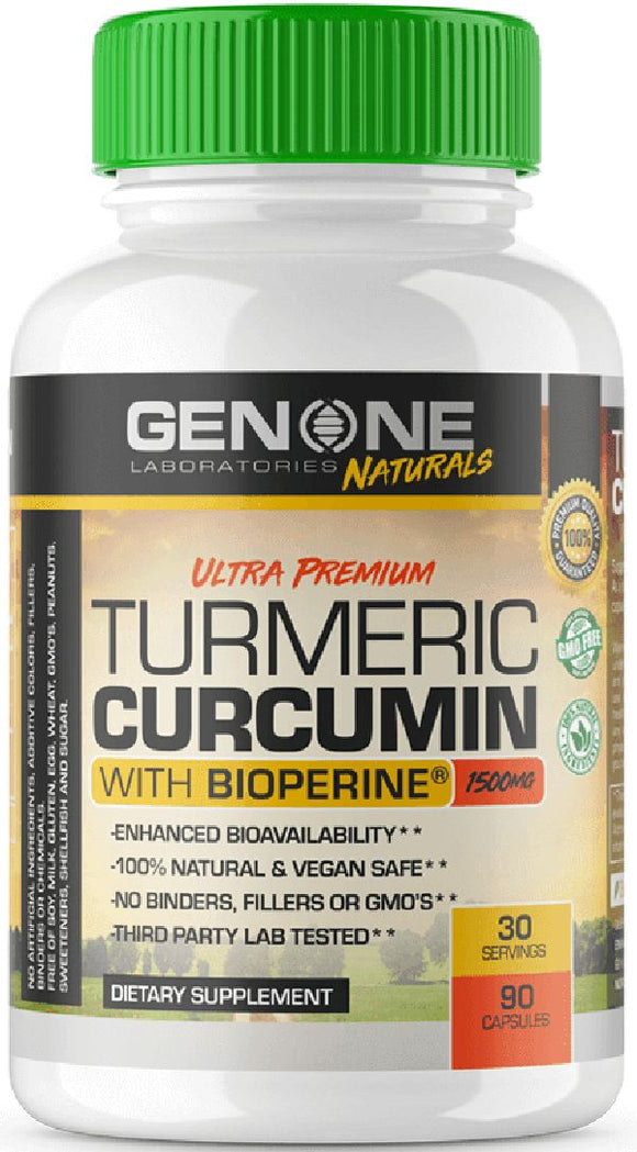GenOne Labs Ultra Premium Turmeic Curcumin 90 caps||Bodyandfitness.com