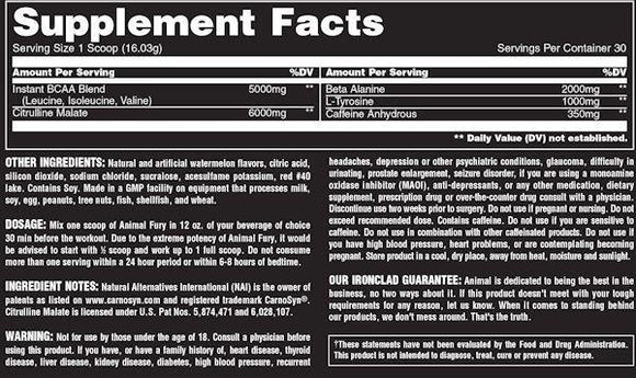 Universal Nutrition Animal Fury 30 servings|Muscle Pumps|Bodyandfitness.com