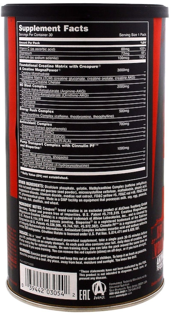 Universal Nutrition Animal Pump 30 pk|Creatine|Bodyandfitness.com