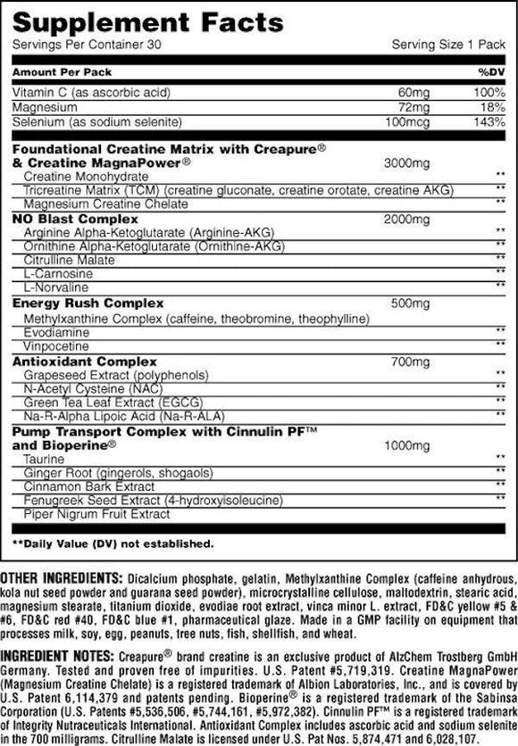 Universal Nutrition Animal Pump 30 pk|Creatine|Bodyandfitness.com