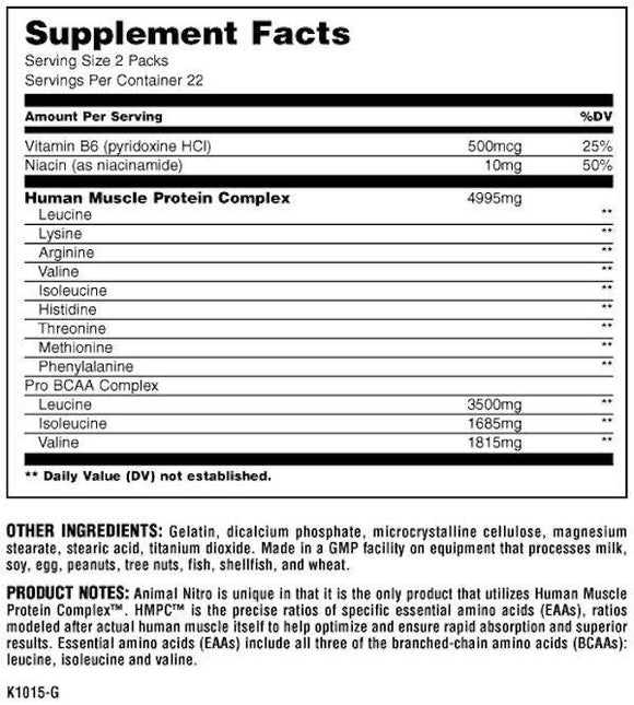 Universal Nutrition Animal Nitro 44 packs|Muscle Pumps|Bodyandfitness.com