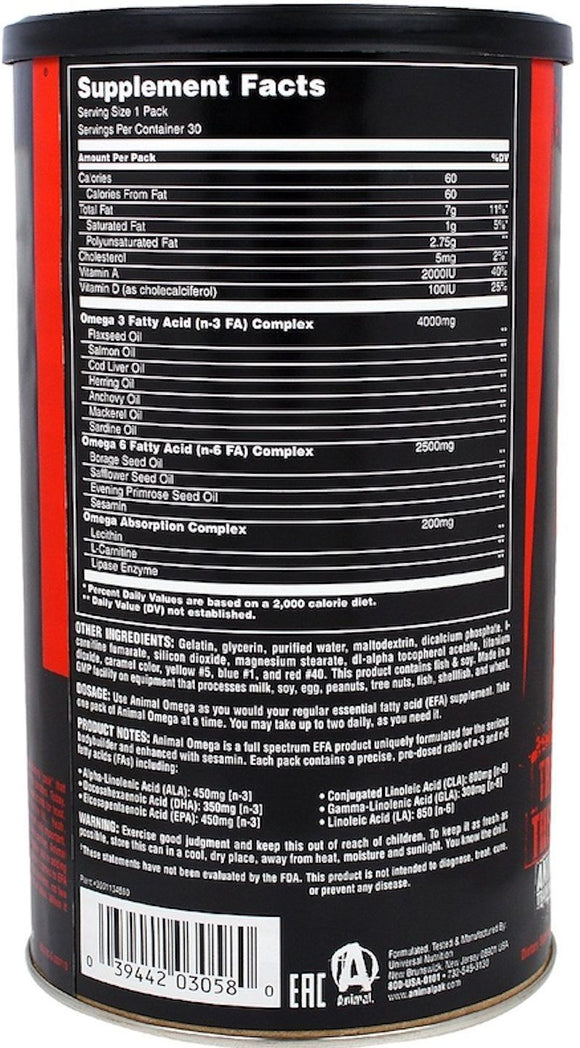 Universal Nutrition Animal Omega 30 pack|Omega 3|Bodyandfitness.com
