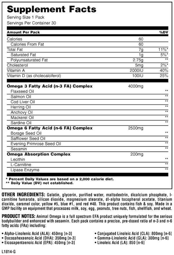Universal Nutrition Animal Omega 30 pack