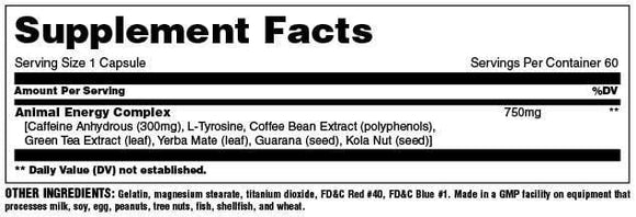 Universal Nutrition Animal Energy 60 caps|Pre Workout|Bodyandfitness.com