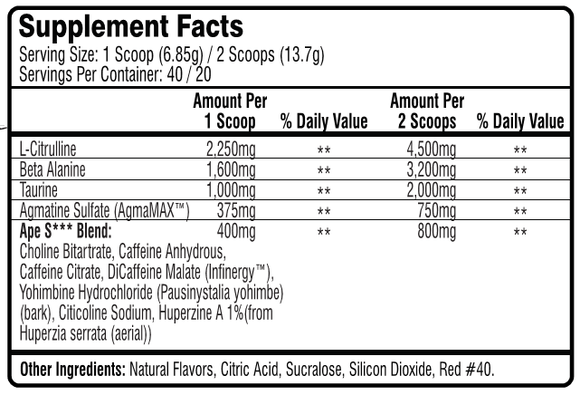 Primeval Labs Ape Sh*t Cutz|Pre Workout|Bodyandfitness.com