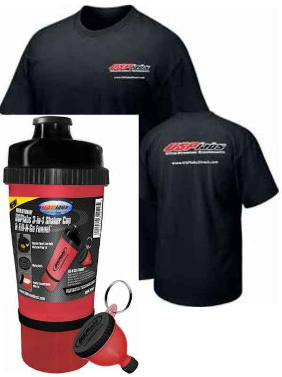 USPLabs 3-In-1 Shaker Plus FREE SHIRT (Discontinue Limited Supply)|Shaker Cup|Bodyandfitness.com
