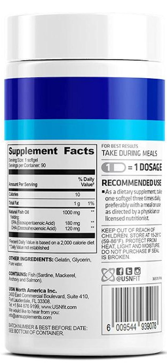 USN Omega-3 Fish Oil 90 ct|Omega 3|Bodyandfitness.com